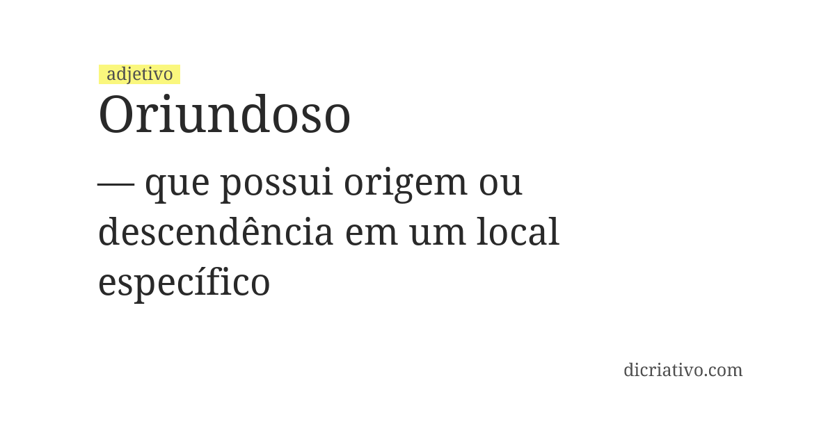 Significado de oriundoso