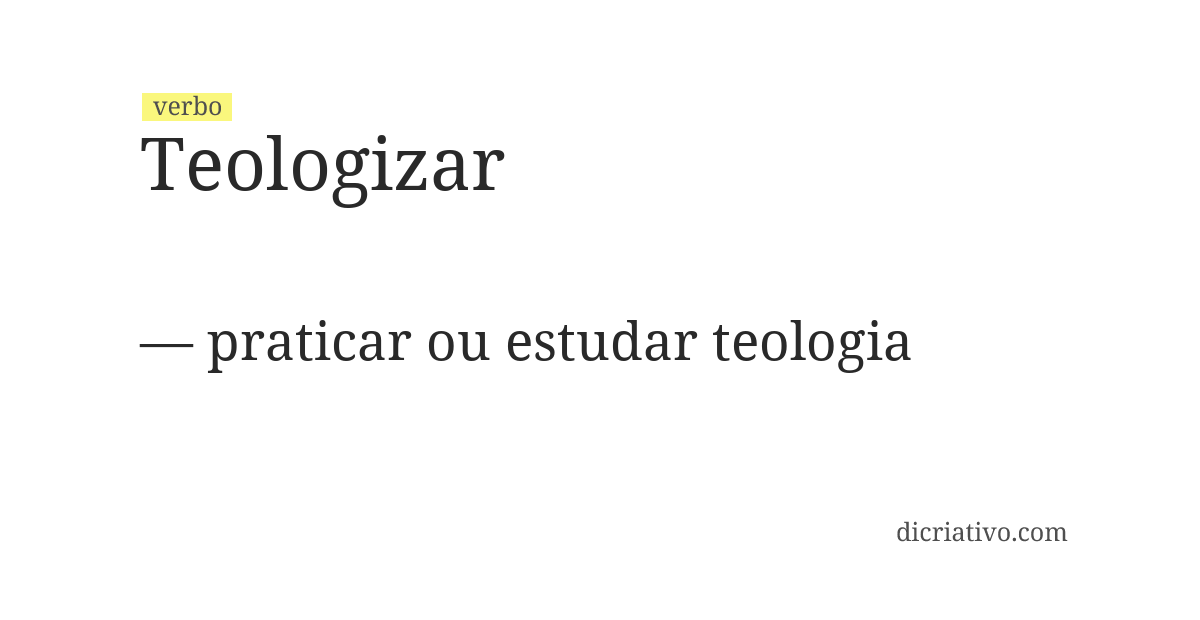 Significado de teologizar