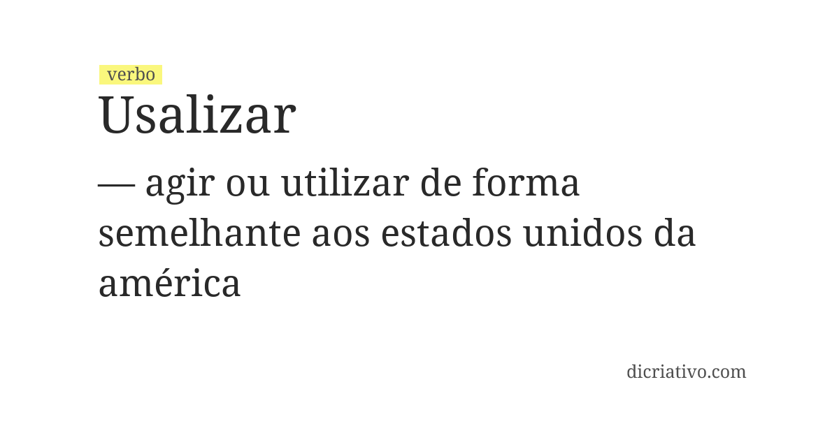 Significado de usalizar