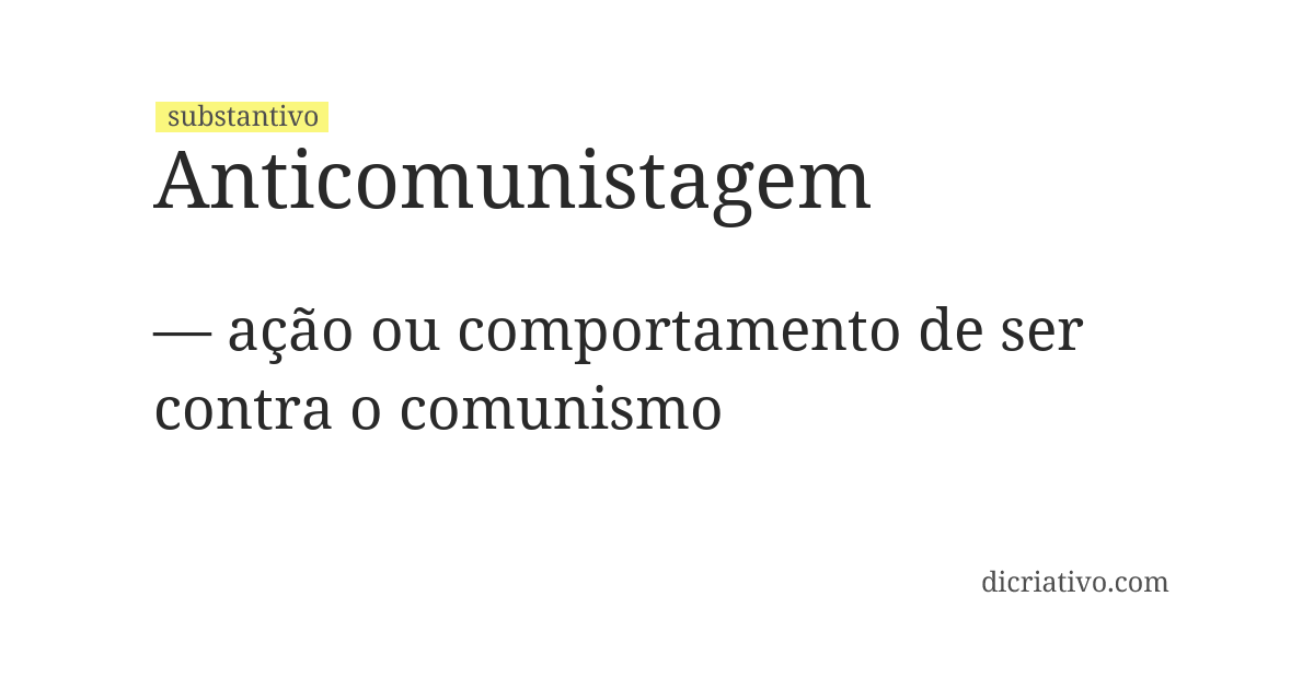 Significado de anticomunistagem