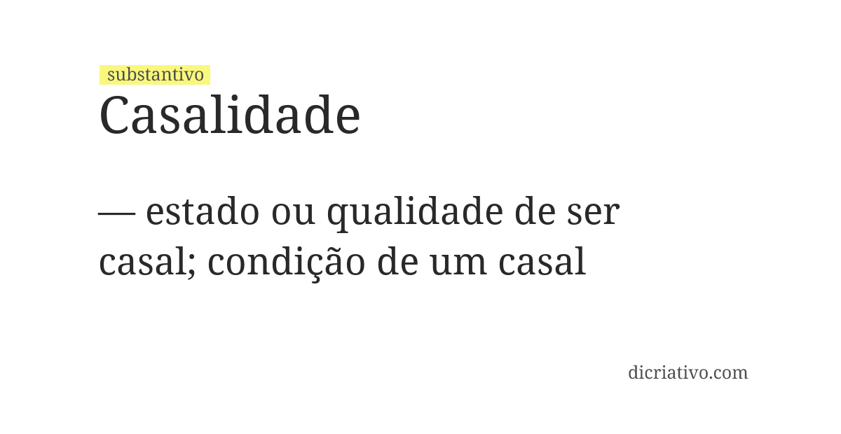 Significado de casalidade