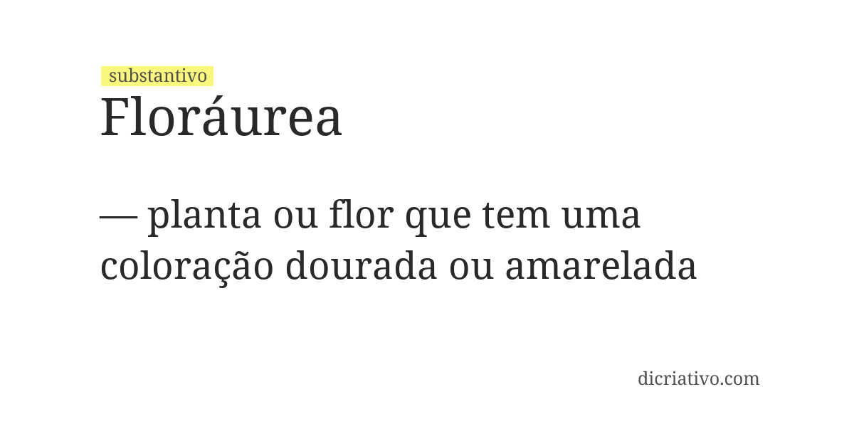 Significado de floráurea