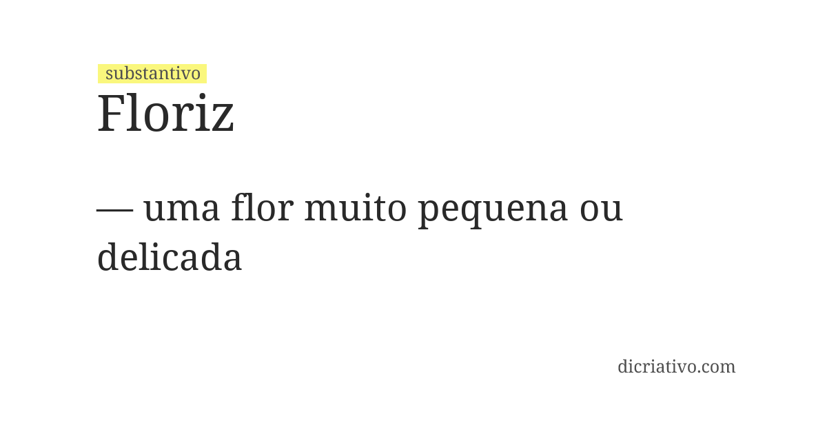 Significado de floriz