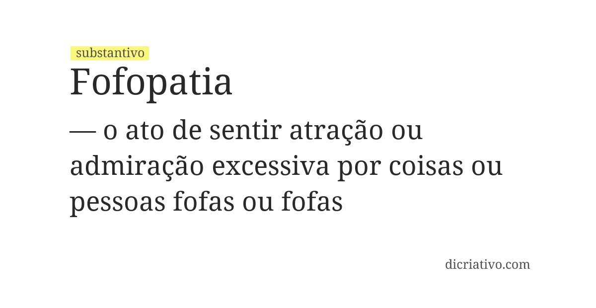 Significado de fofopatia