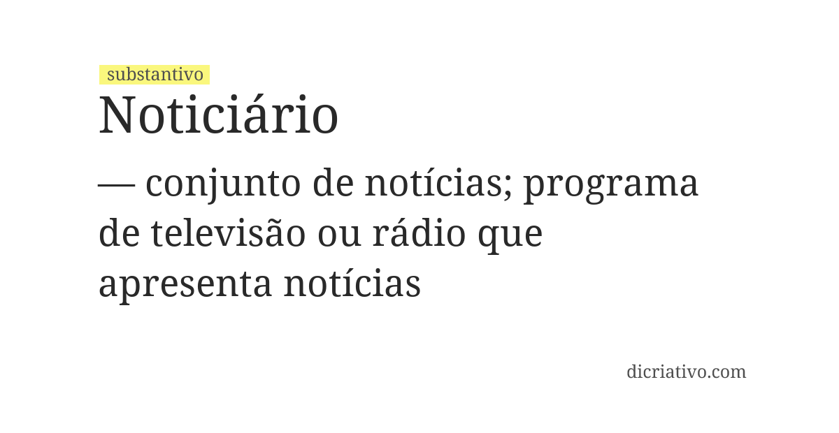 Significado de noticiário