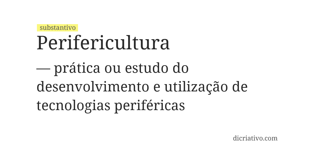 Significado de perifericultura