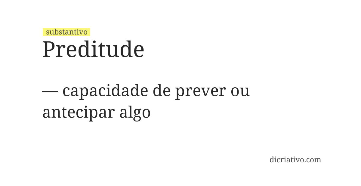 Significado de preditude