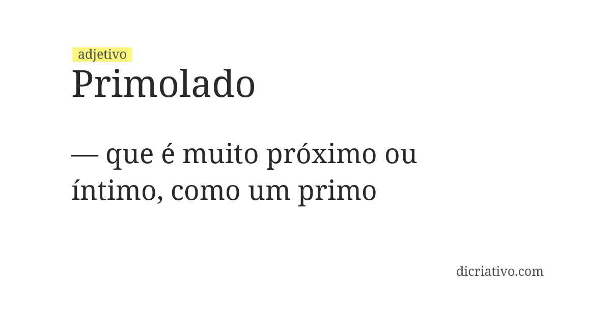 Significado de primolado
