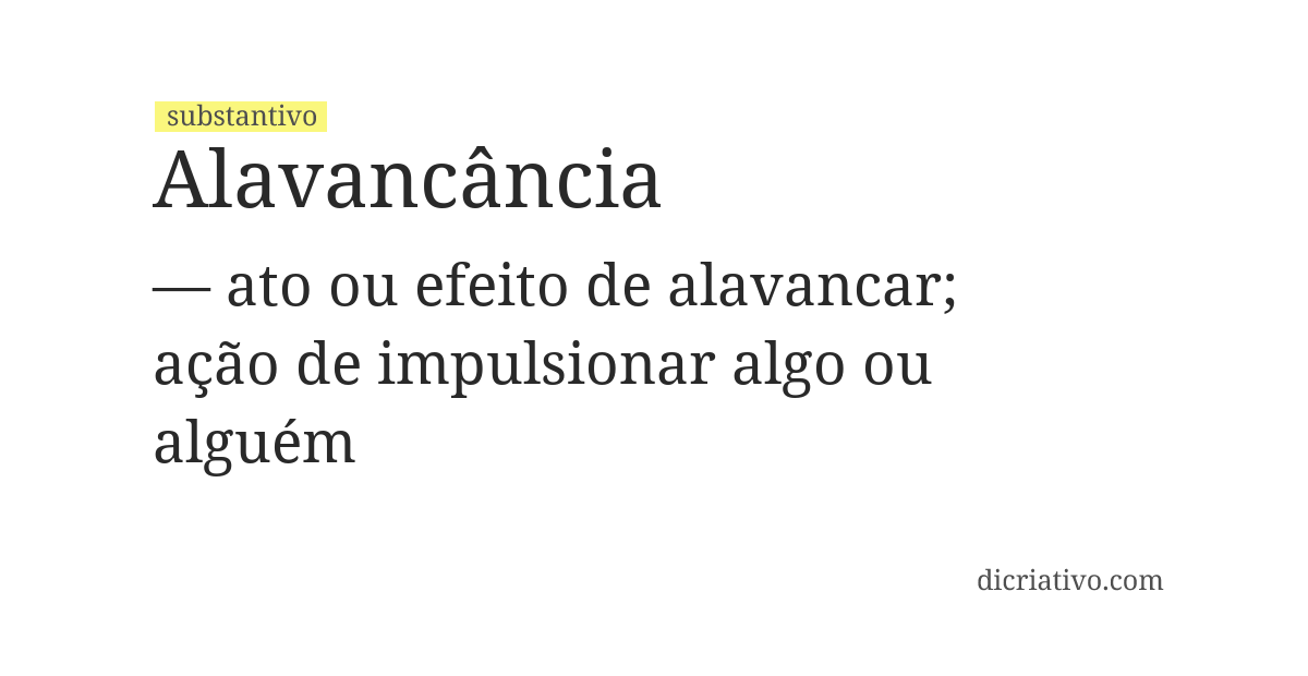 Significado de alavancância