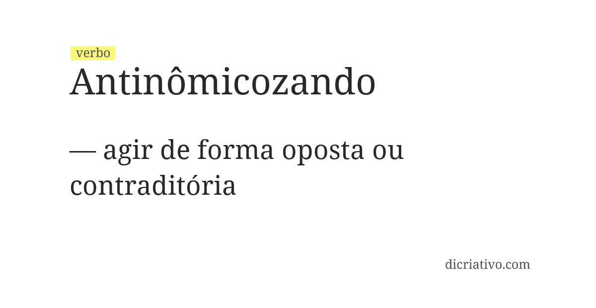 Significado de antinômicozando