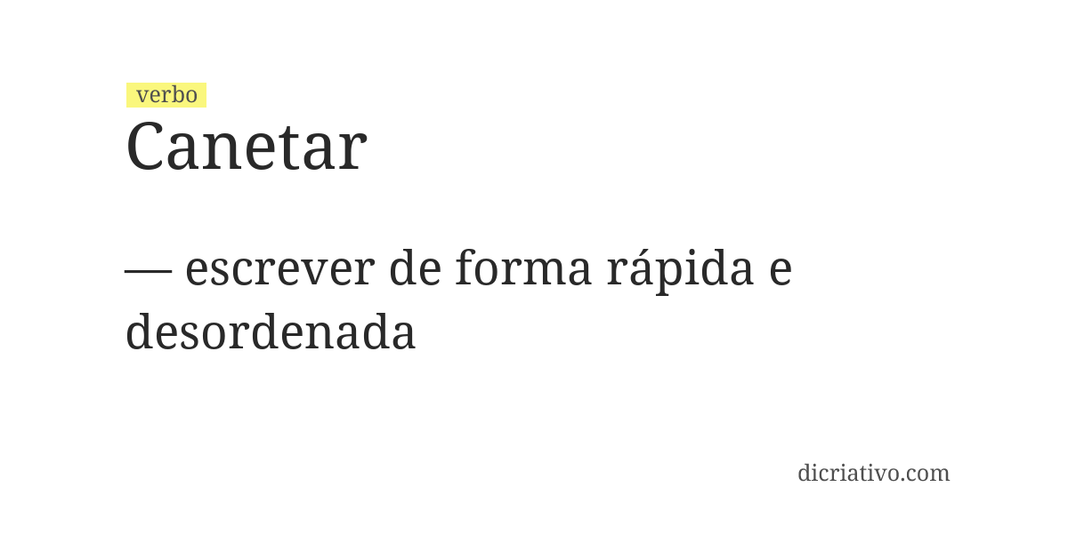 Significado de canetar