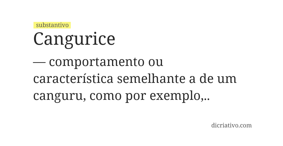 Significado de cangurice