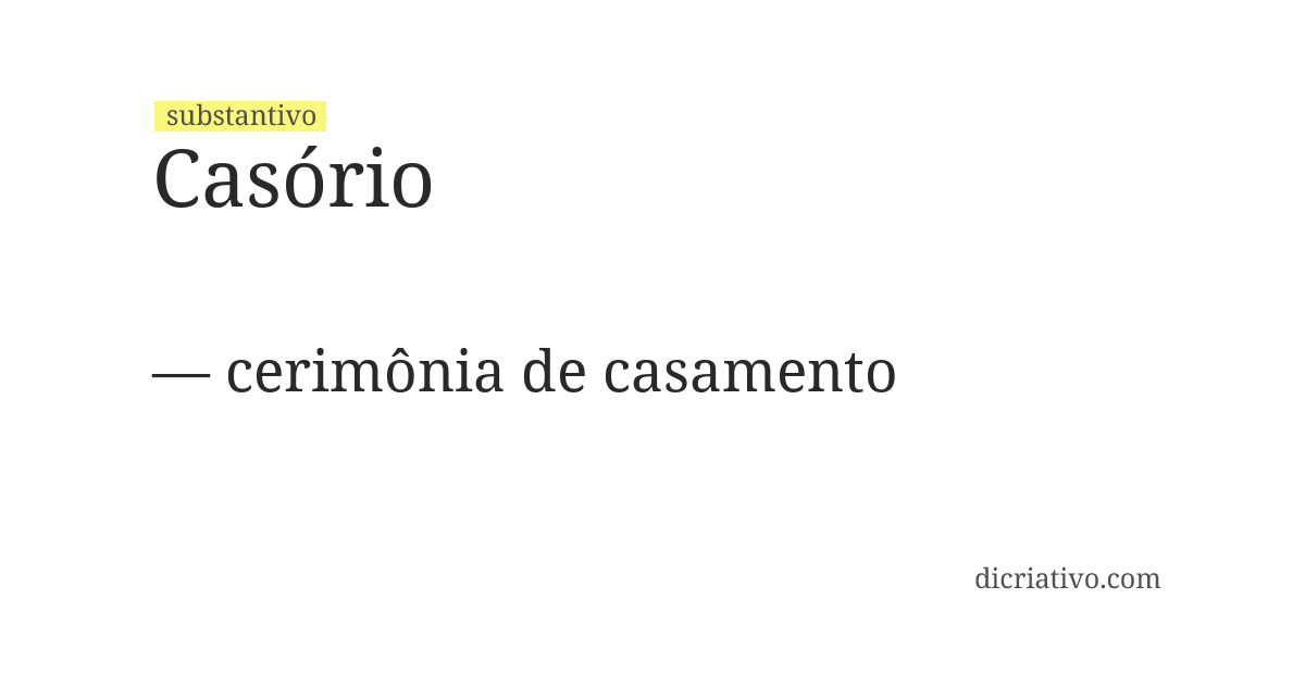Significado de casório