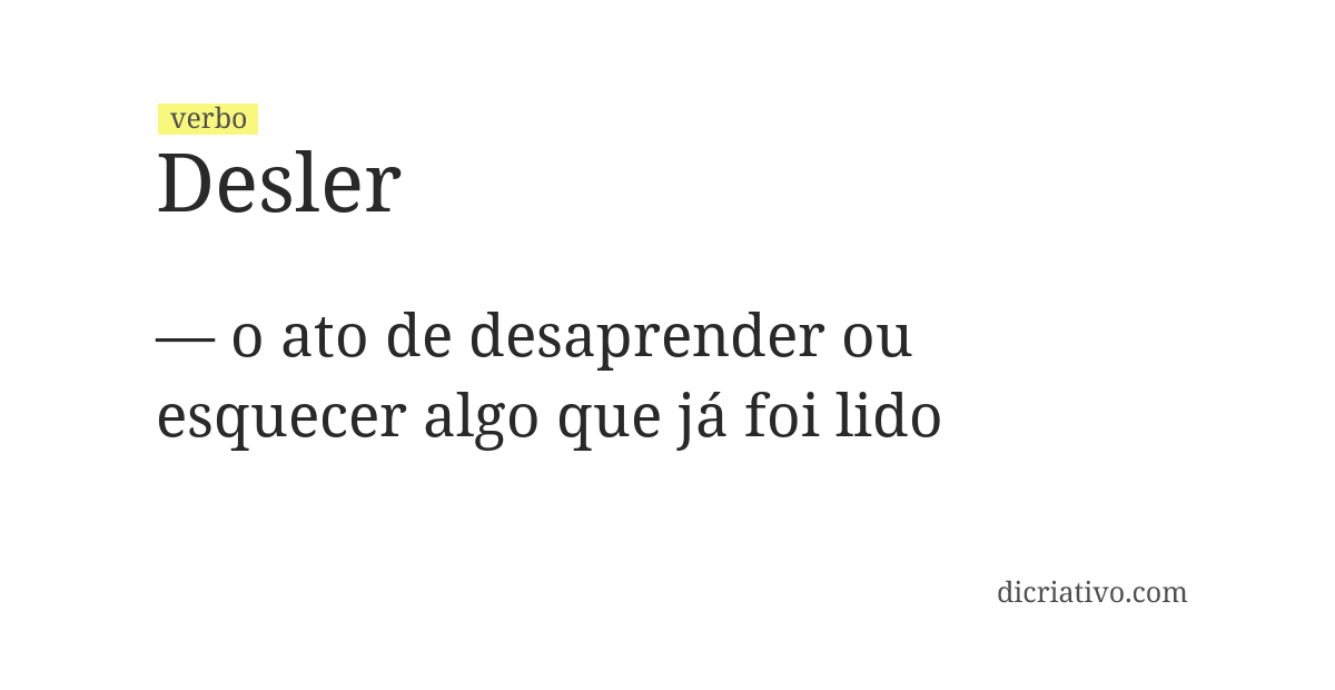 Significado de desler