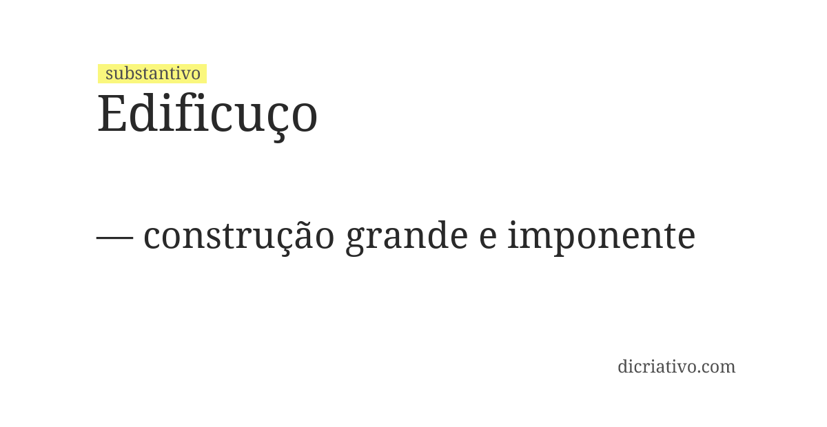 Significado de edificuço