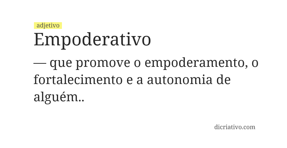 Significado de empoderativo