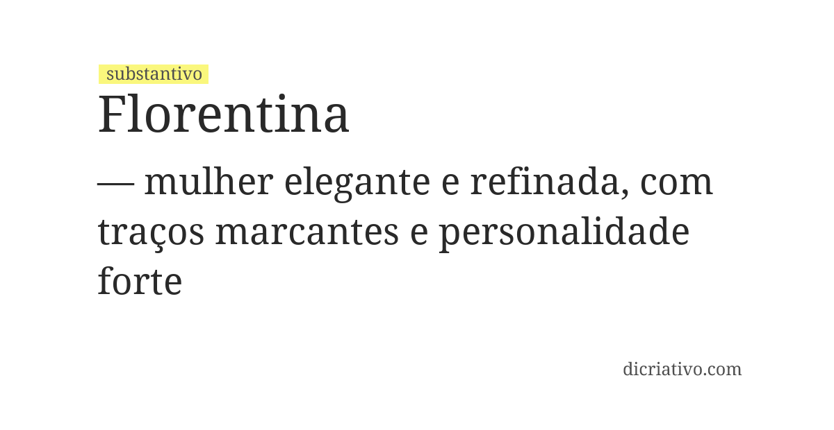 Significado de florentina