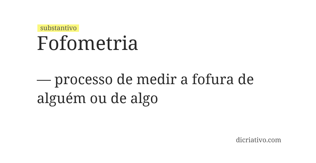 Significado de fofometria