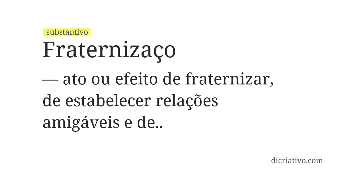 Significado de fraternizaço