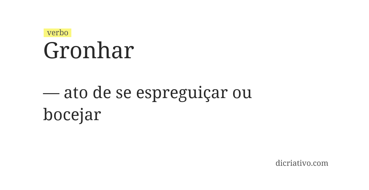 Significado de gronhar