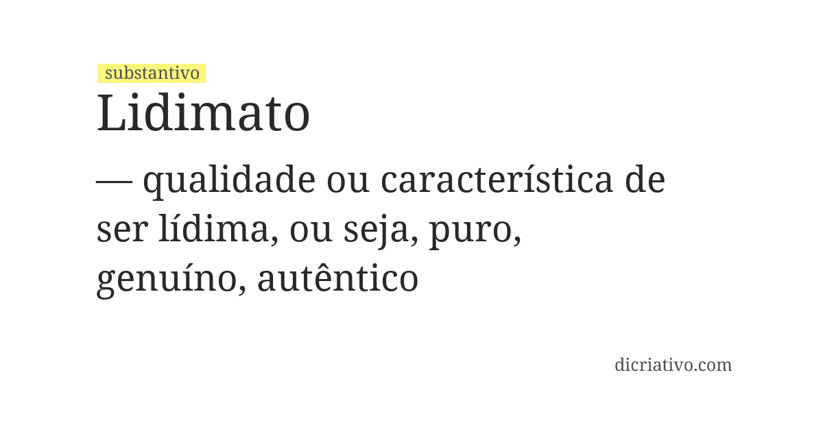 Significado de lidimato