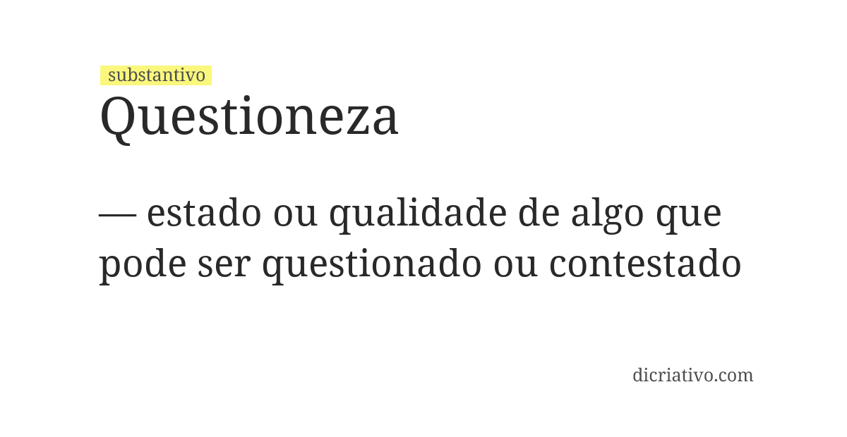 Significado de questioneza