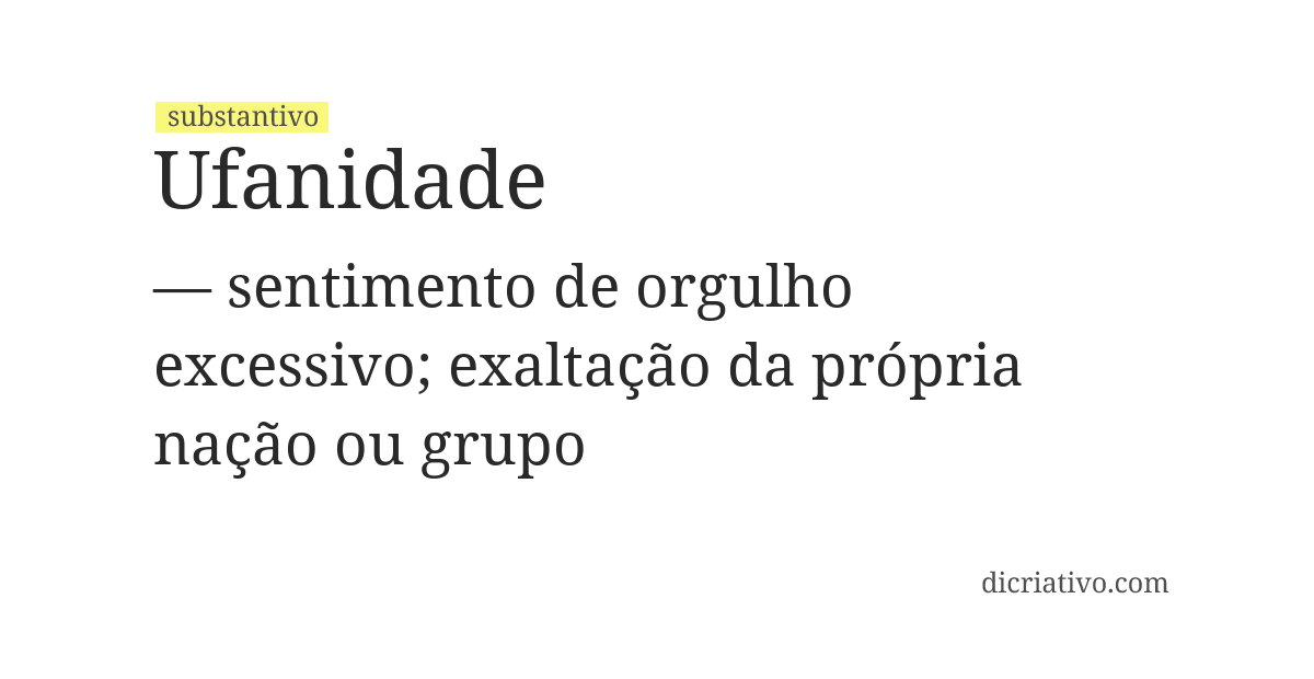 Significado de ufanidade