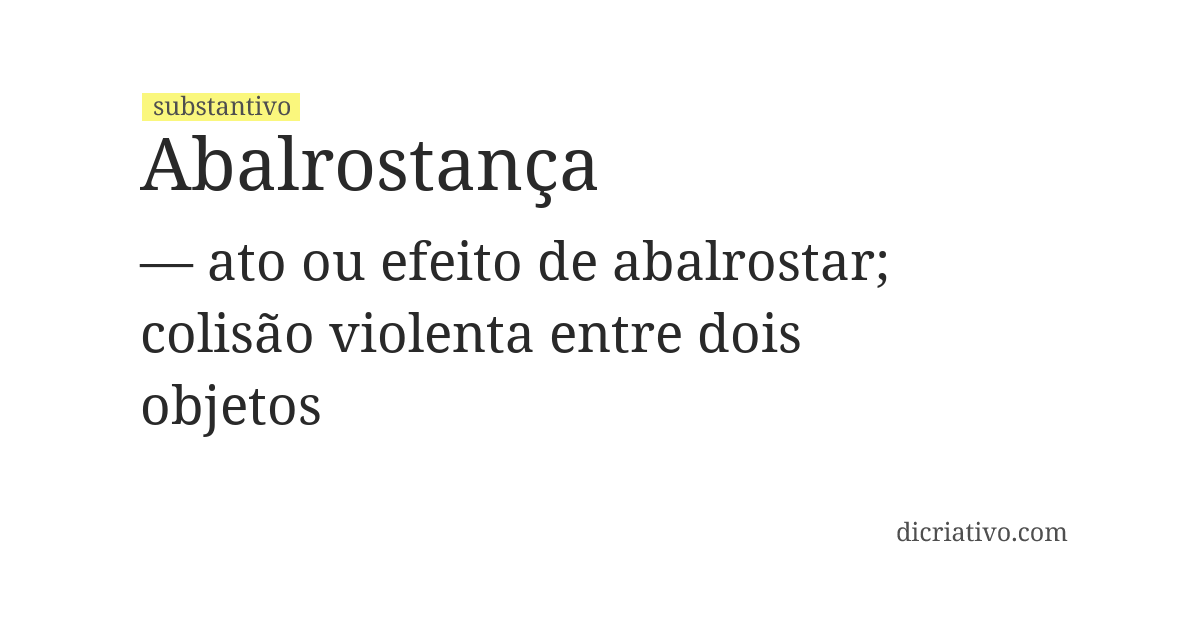 Significado de abalrostança