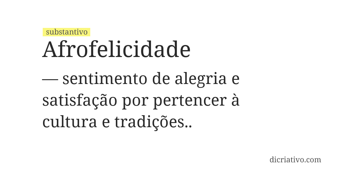 Significado de afrofelicidade