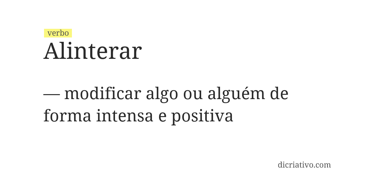 Significado de alinterar