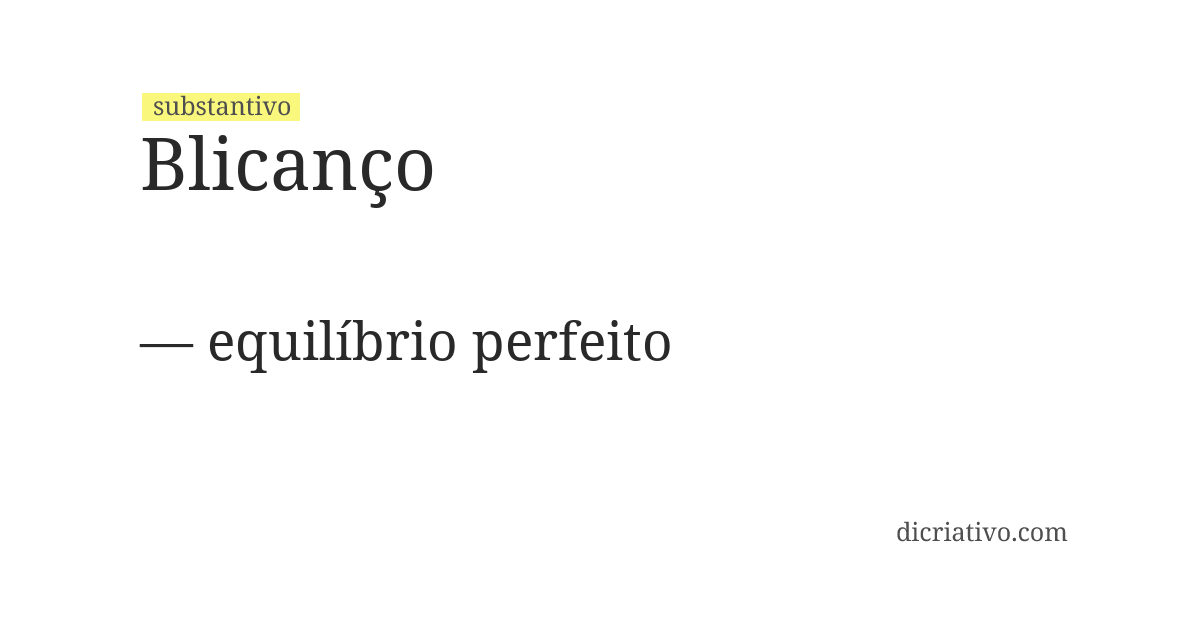 Significado de blicanço