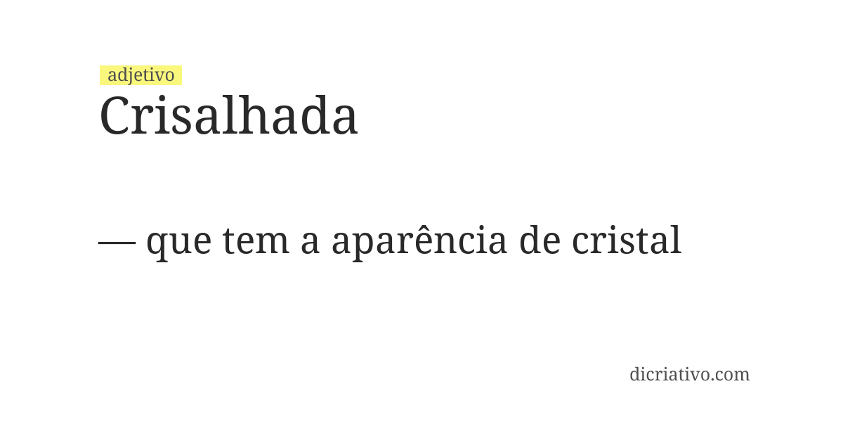 Significado de crisalhada