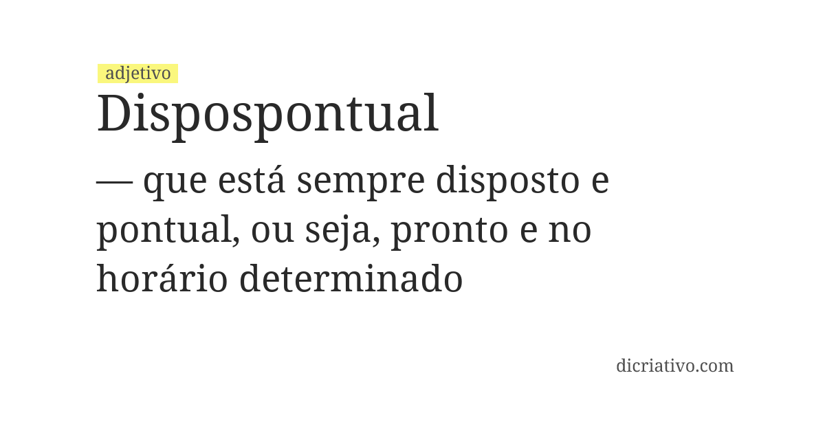 Significado de dispospontual