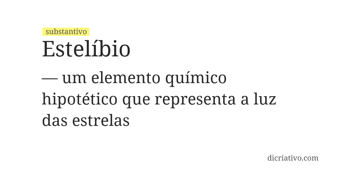 Significado de estelíbio