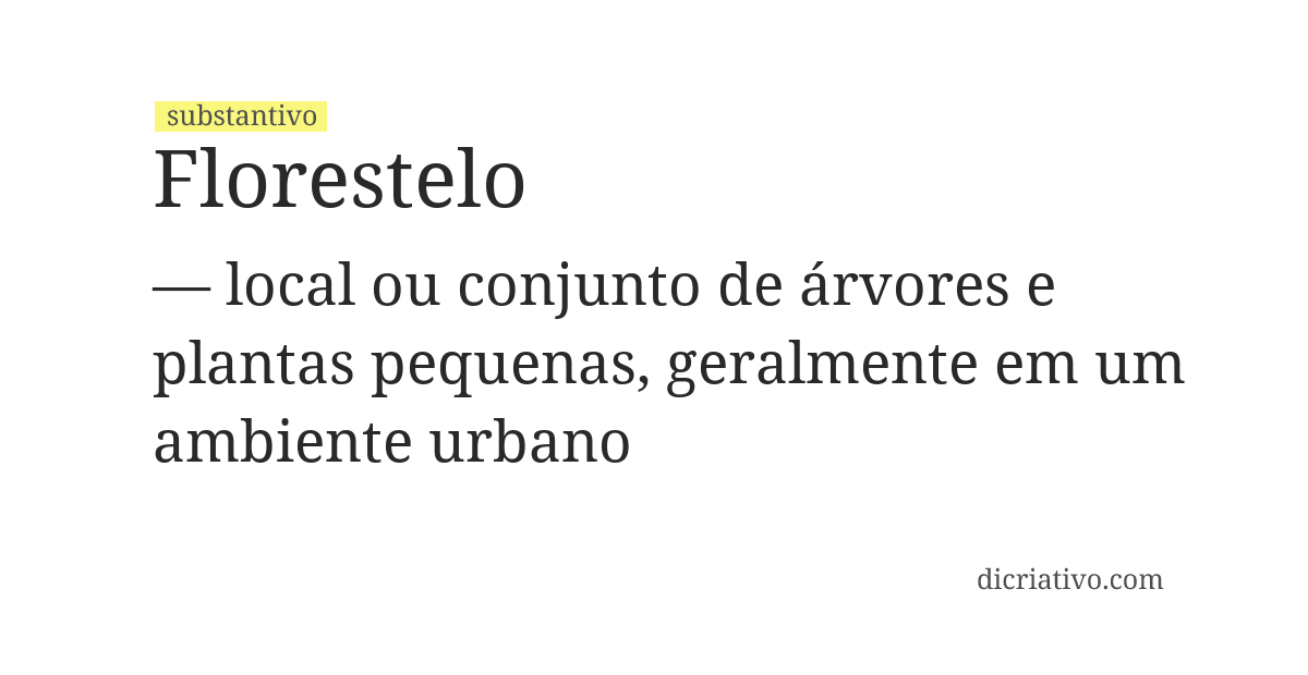 Significado de florestelo