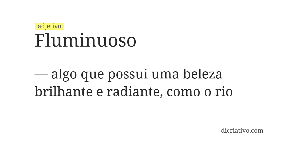 Significado de fluminuoso