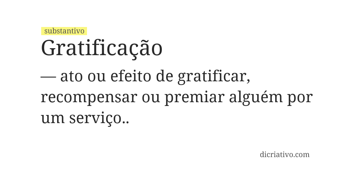 Significado de gratificação