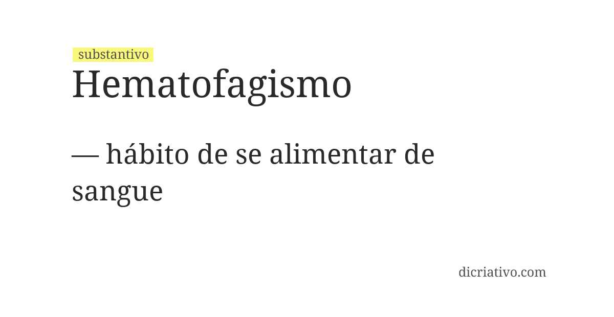 Significado de hematofagismo