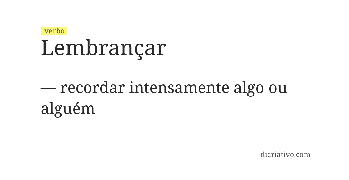Significado de lembrançar