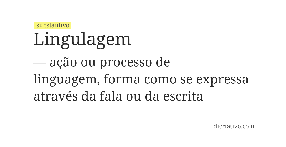 Significado de lingulagem