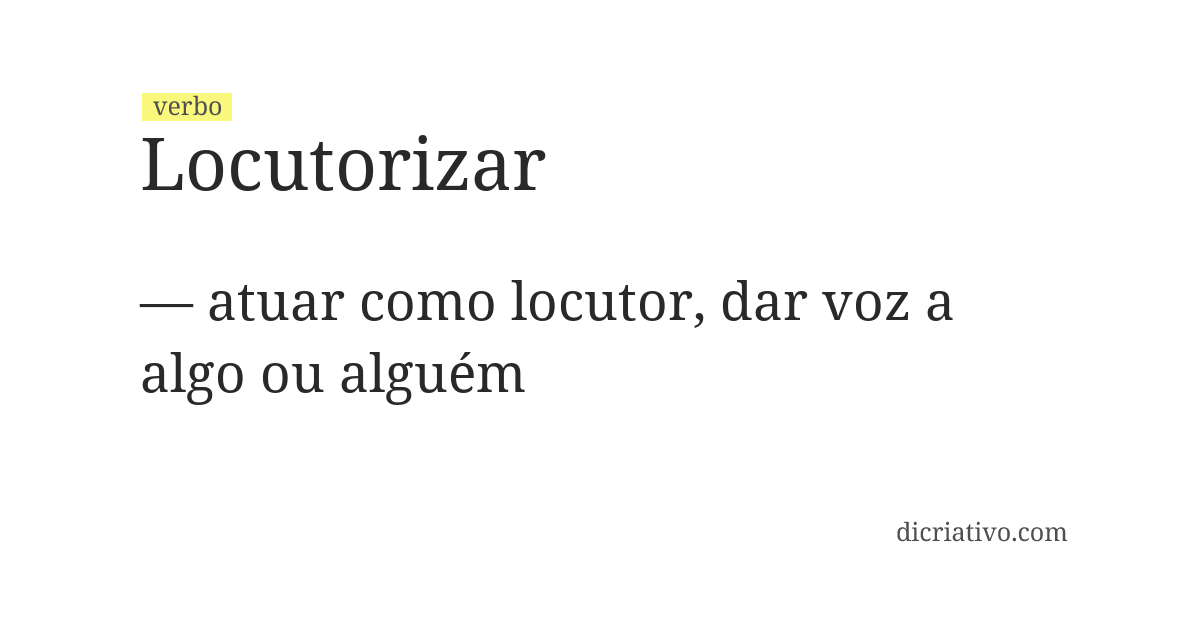 Significado de locutorizar