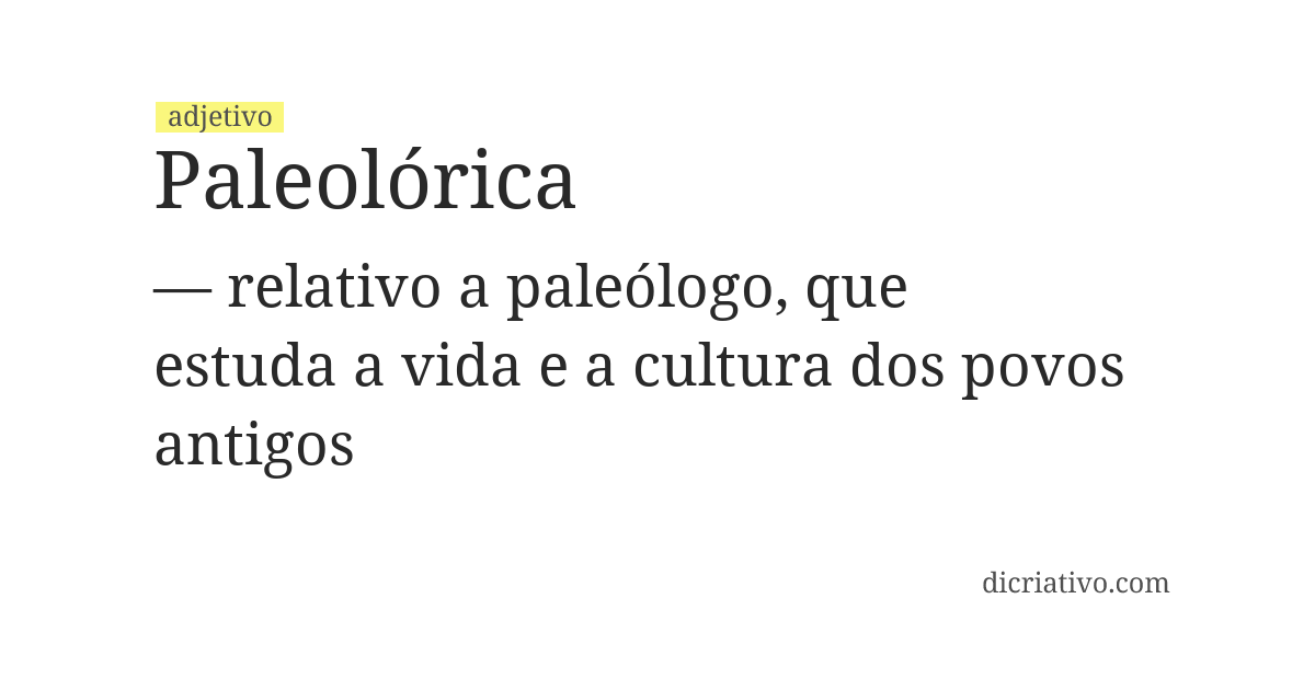 Significado de paleolórica