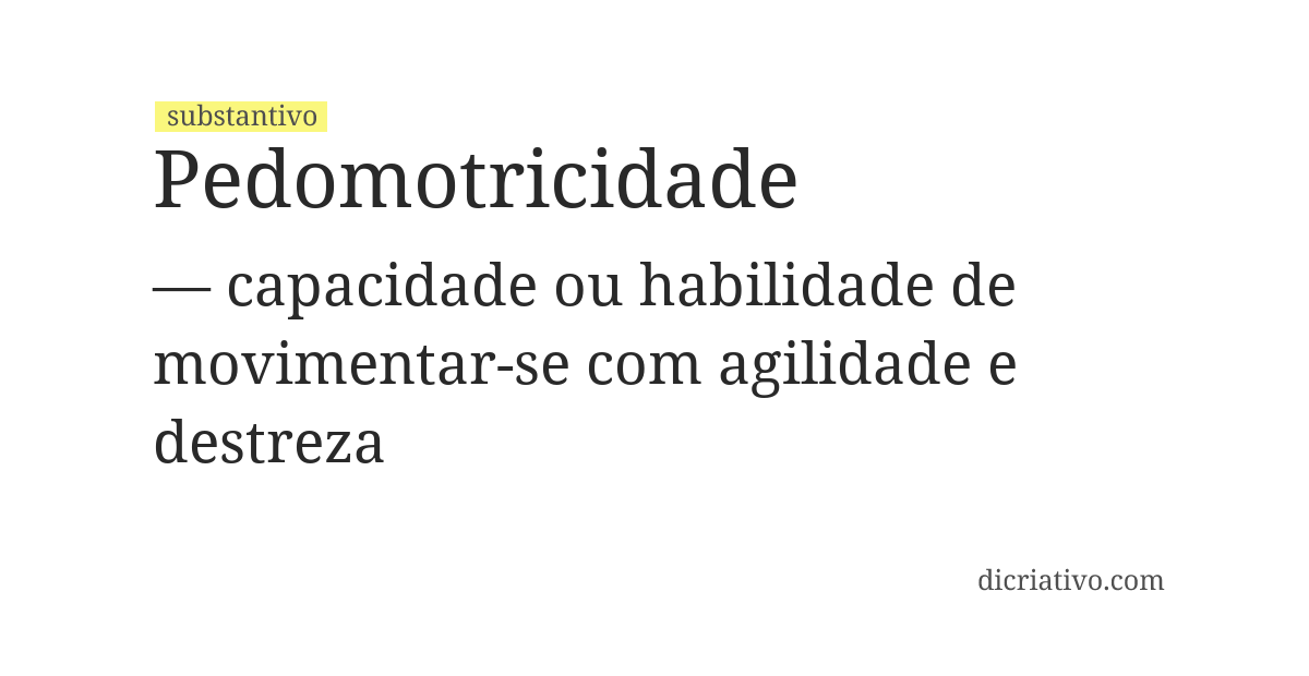 Significado de pedomotricidade