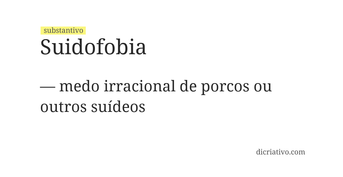 Significado de suidofobia