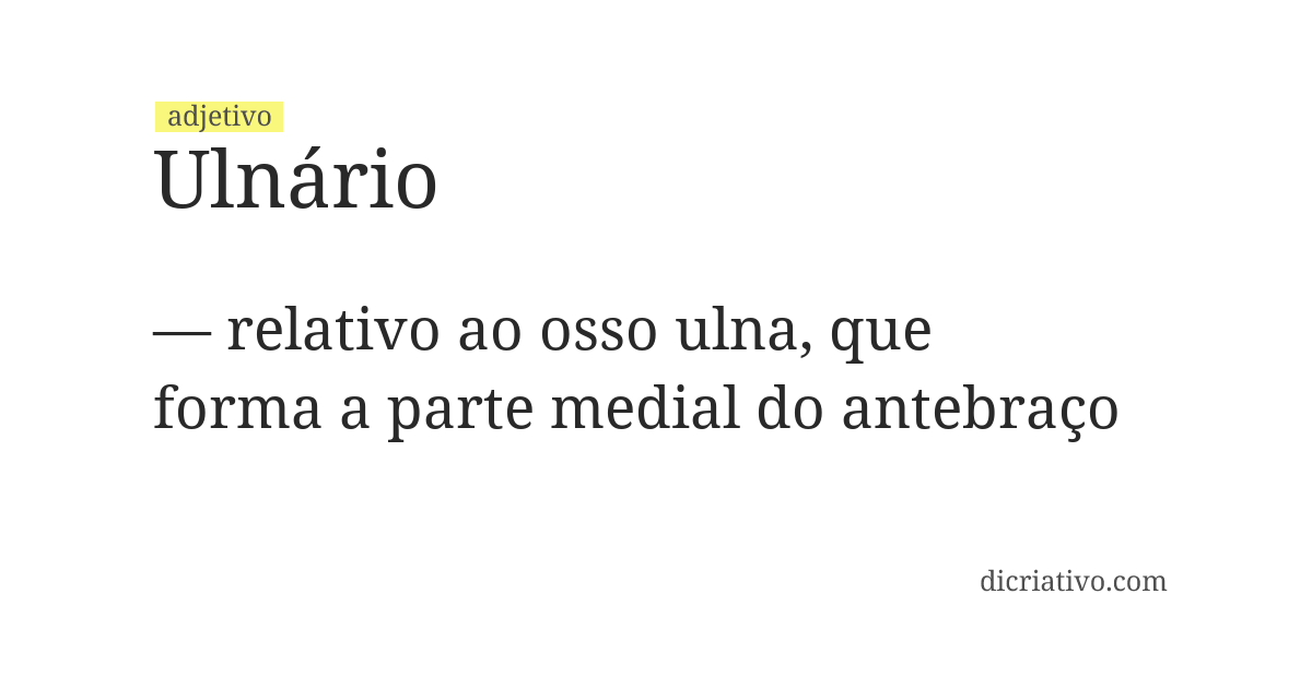 Significado de ulnário