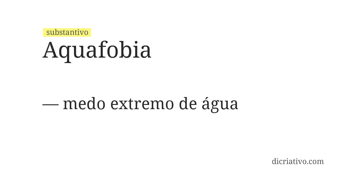 Significado de aquafobia