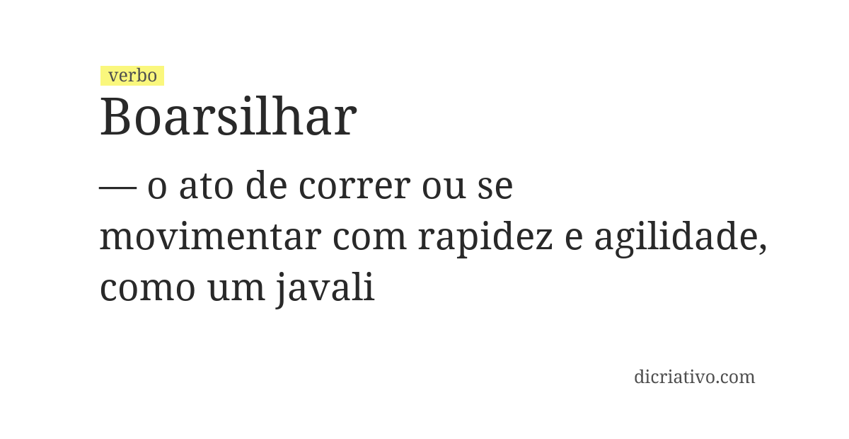 Significado de boarsilhar