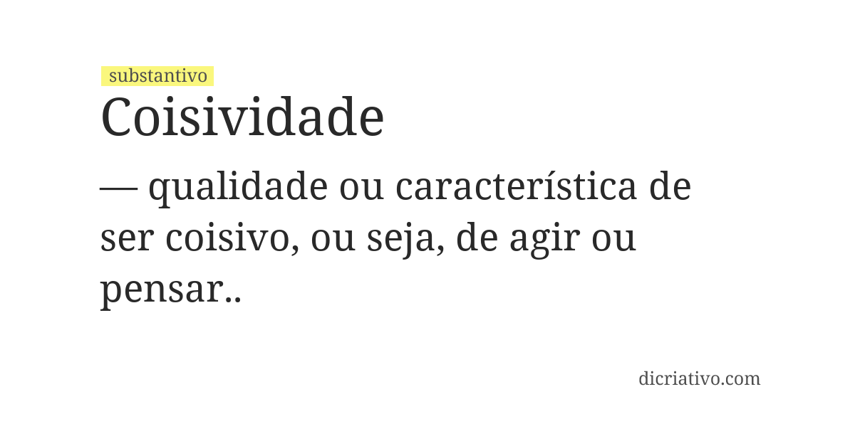 Significado de coisividade