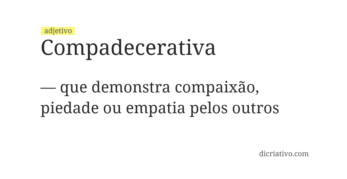 Significado de compadecerativa
