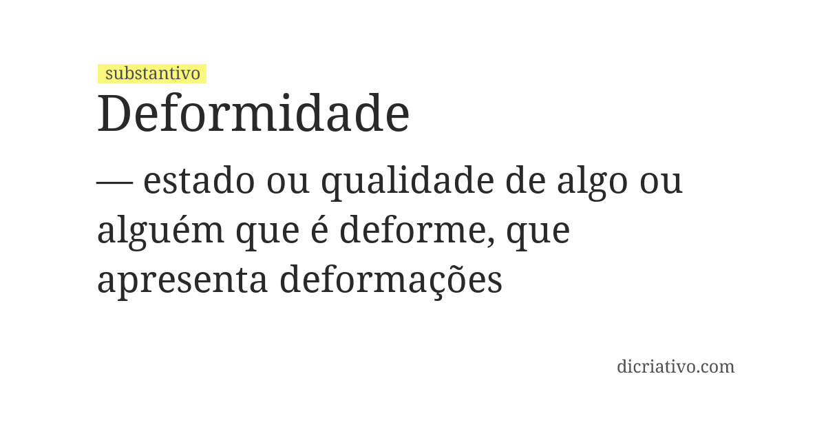 Significado de deformidade